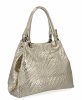 Stylowa Torebka Skórzana Shopper Bag Złota